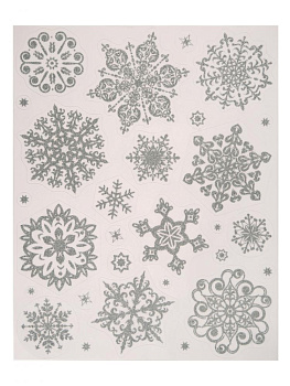 Оконное украшение Серебряные кристаллики из ПВХ пленки (крепится посредством статического эффекта) с раскраской на картонной подложк 000000000001191191