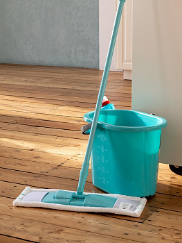 Швабра с телескопической ручкой 70-130см LUCKY с плоской  скрабирующей насадкой голубая сталь полипропилен полиэстер 000000000001210355