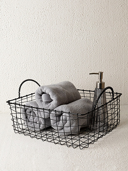 Корзина 35x30x15см DE'NASTIA с ручками черный сталь 000000000001229602