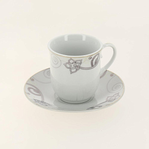 Набор кофейный фарфор 12шт (6 чашек 90мл + 6 блюдец) подарочная упаковка Аврора Алия Guterwahl 113-19038 000000000001200593