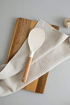 Ложка для мультиварки23x7,5смDE'NASTIAдеревянная ручка молочный букСиликонНейлон 000000000001228988