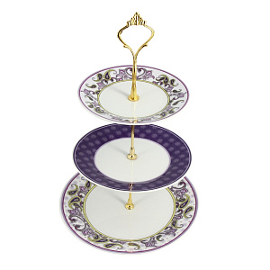 Трехъярусная этажерка Ethnique Wellberg, фарфор 000000000001154655