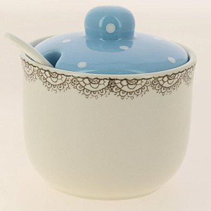 Банка с ложкой 320мл подарочная упаковка Букет доломит ZFC045-37 000000000001196876