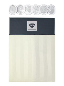 Штора для ванной 180х180см LUCKY СТРАЙП с кольцами молочный полиэстер 000000000001228461