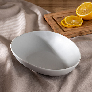 Тарелка суповая 800мл DE'NASTIA Оливки-однотон серый фарфор 000000000001225125