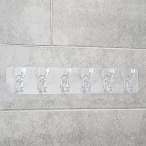 Планка на 6 крючков 42х9,5см Классик пластик 000000000001211455