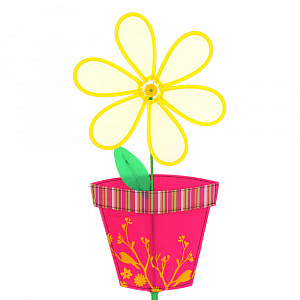Декоративная вертушка Цветок в горшочке Village people, 28?56(98) см, нейлон, пластик 000000000001144876