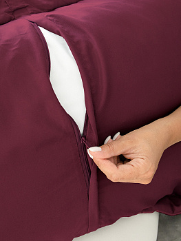 Наволочки 50x70см 2шт DE'NASTIA геометрия велюр бордовый полиэстер 000000000001227986