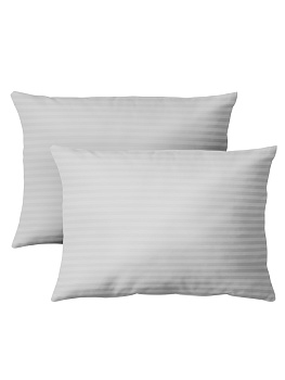 Наволочки 50x70см 2шт DE'NASTIA серый страйп-сатин 1см хлопок 100% 000000000001187602