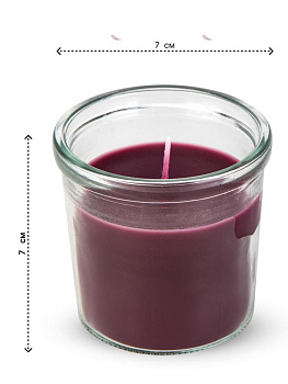 Свеча в стакане 7х7см FORA в ассортименте парафин 000000000001226067