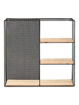 Полка настенная 50х50х10см квадрат LOFT 3 полки черный/натуральный МДФ/железо 000000000001227847