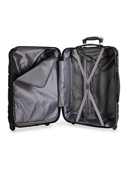 Чемодан на колесах L (48х30х75см) волна серый ABS 000000000001226525