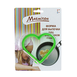 Форма для выпечки яиц и блинчиков Сердце Marmiton, зеленый, силикон 000000000001125430