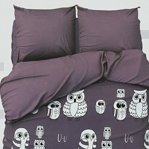 Комплект постельного белья 1,5-спальный ЭТЕЛЬ Семья сов пододеяльник 143х215см простынь 150х214см наволочки 70х70см-2шт хлопок 000000000001211280