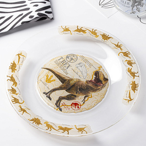 Тарелка 19,5см ND PLAY Мир Юрского периода Энциклопедия стекло 000000000001212273