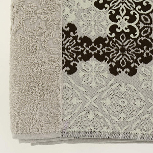 Полотенце 70х130см Dina Me бордюр мозайка бежевое 100% хлопок 000000000001208698