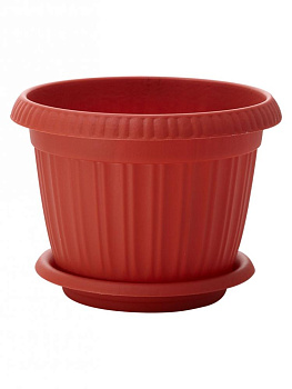 Горшок для цветов Таити D 280 mm с подставкой №6 терракотовый 7,2л ING41028FТР 000000000001194542