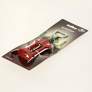 Штопор МУЛЬТИДОМ красный металл/пластик 000000000001203476