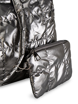 Сумка женская 2в1 35х24х15см стеганная графит полиэстер 000000000001229458