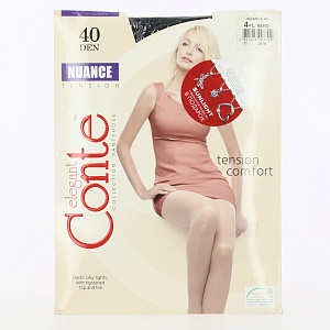 Колготки женские 40ден р4 CONTE Nuance Nero 88%полиамид 12%эластан 000000000001031303