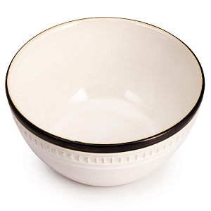 Салатник 15см Орнамент белый/черная полоса глазурованная керамика 000000000001217641
