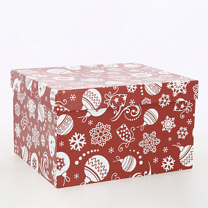 Коробка подарочная 25x21x15см РУТАУПАК Елочные игрушки прямоугольная 000000000001208353