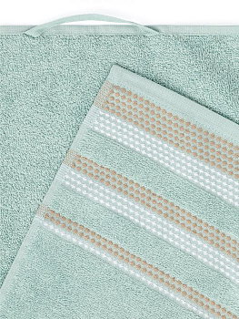 Набор махровых полотенец 2 шт 70x140см LUCKY голубой/молочный хлопок 100% 000000000001216094