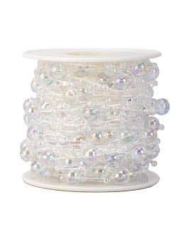 Декоративное украшение Бусы на елку 10м прозрачная пластик 000000000001228124