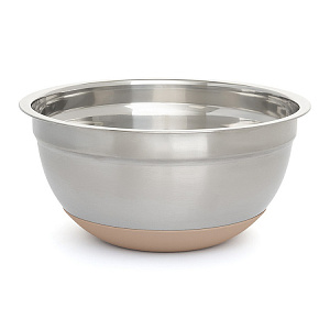 Миска для приготовления 2,4л 22см DE'NASTIA с крышкой бежевый нержавеющая сталь/силикон 000000000001219651