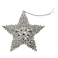 Новогоднее подвесное елочное украшение Звезда серебряная из полипропилена / 12,5см арт.80245 000000000001191237