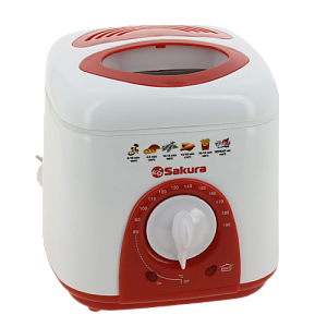 Фритюрница 750мл Sakura SA-7654R 950Вт антипригарное покрытие бело-красная пластик 3979560 000000000001205754