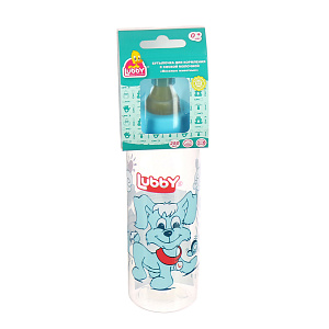 Бутылочка с соской Веселые животные  Lubby, от 0 месяцев, 250мл., полипропилен, латекс 000000000001140713
