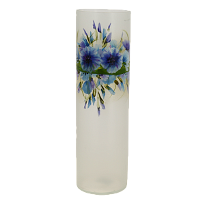 Ваза стеклянная с ручным рисунком, дизайн Danuta Kotova,широкий цилиндр  высотой 40 см, ручной рисунок по матированной поверхности. 000000000001191022