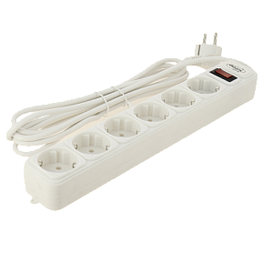 Фильтр сетевой 3м 6 розеток LUAZON LIGHTING 2200Вт 10А 220В белый 000000000001205717