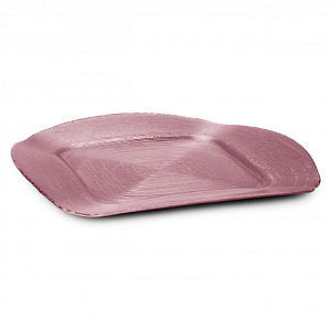 Блюдо сервировочное 33см GLASSCOM SQUARE pink стекло 000000000001213156