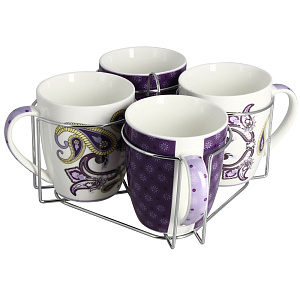 Набор кружек Wellberg, 360мл, фарфор, 5 предметов 000000000001154649