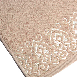 Полотенце махровое 70х130см LUCKY Итальянский бордюр капучино хлопок 100% 000000000001212846