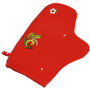 Набор прихватка и рукавица Хохлома Клюква, рогожка, 2 предмета 000000000001148892
