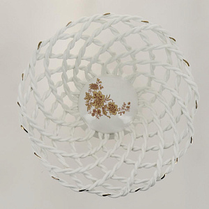 Конфетница 24х10см ПОВОД Волна коса белая керамика 000000000001171101