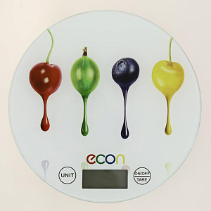Весы кухонные, электронные, Функция "Вес Тары", Автоматическая установка нуля, отключение, Максимальный вес 5 кг, econ ECO-BS401K 000000000001192670