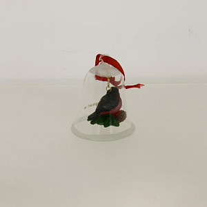 Новогоднее подвесное украшение Снегирь из стекла и полирезины / 5x5x7,5 см арт.78362 000000000001191399