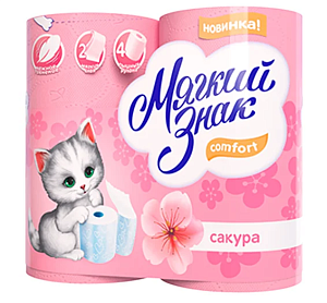 Туал бумага  Ь  Comfort 2 сл4 рул Сакура 000000000001188608