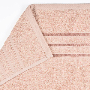 Полотенце махровое 50х90см СОФТИ бордюр 3 полоски бежевый хлопок 100% 000000000001212206