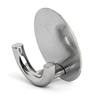 Крючок на липучке 5,3x2,5см DE'NASTIA круглый серый нержавеющая сталь 000000000001212664