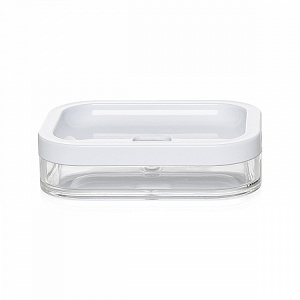 Мыльница 12х9см DE'NASTIA STABLE W белый пластик/акрил 000000000001224733