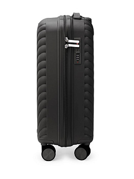 Чемодан на колесах S (36х22х55см) молния черный PP 000000000001226534