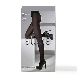 Колготки женские 200ден nero2 ALLURE Велюр плотные матовые из микрофибры трехмерной эластичности 4%хлопок 84%полиамид 12%эластан 000000000001201634
