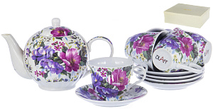 Набор чайный (13) 6 чашек 250мл+6 блюдец+чайник 1000мл, подар.уп ,CM-F13-SGB-034 000000000001170032