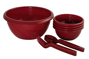 Набор Летний 4 персоны пластик рубиновый П2026 000000000001197372