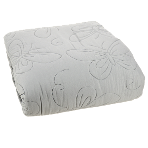 Покрывало 240х240см DENASTIA Бабочки двустороннее серое 100% полиэстер U000287 000000000001204705